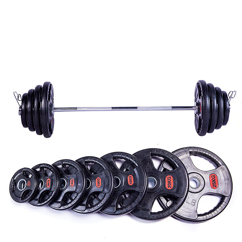 Special Three-Hole Rubber Bag For Gym Weightlifting Barbell Rubber Barbell