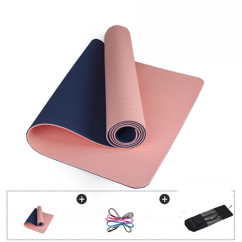 Tpe Yoga Mat Thickened Non-slip Fitness Mat For Beginners