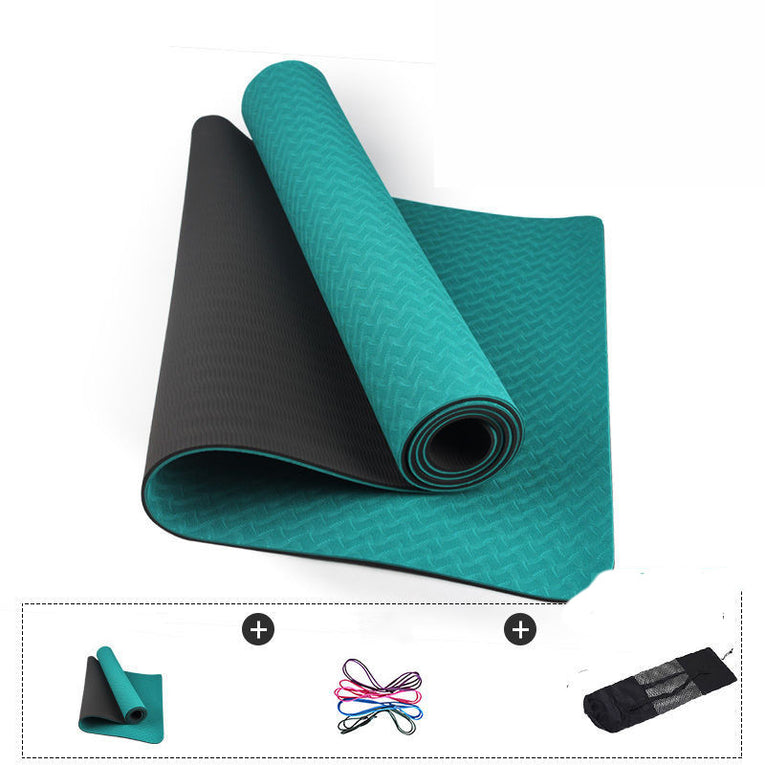 Tpe Yoga Mat Thickened Non-slip Fitness Mat For Beginners