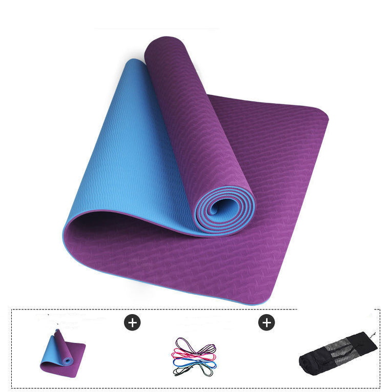 Tpe Yoga Mat Thickened Non-slip Fitness Mat For Beginners