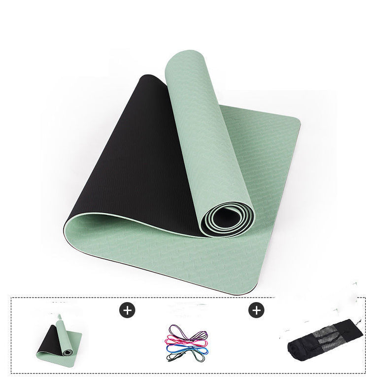 Tpe Yoga Mat Thickened Non-slip Fitness Mat For Beginners