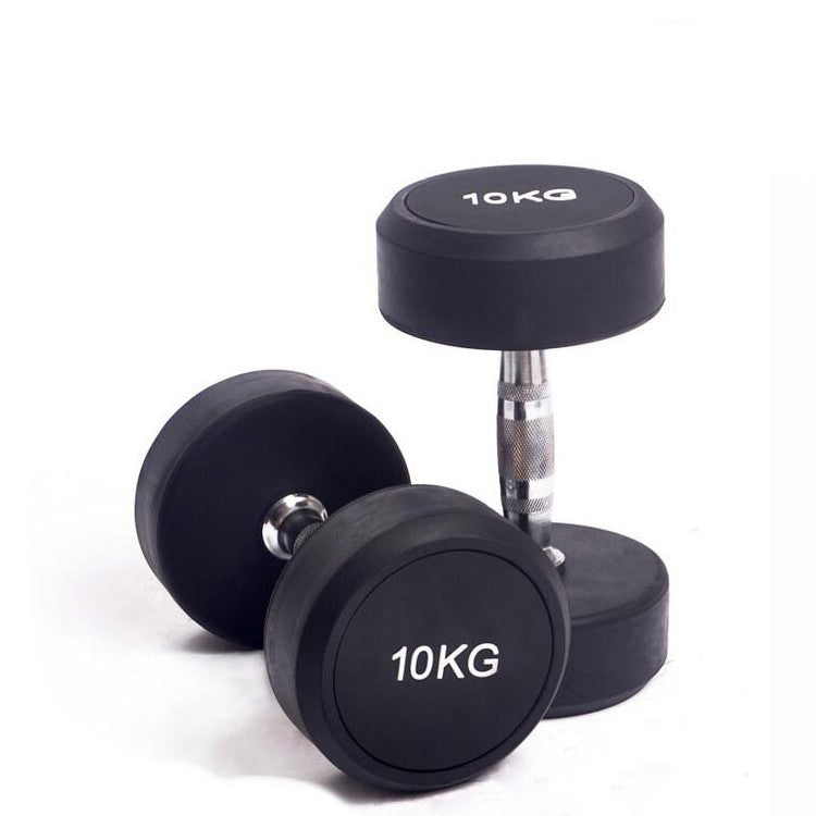 Cast Iron Rubberized Round Head Fitness Dumbbells