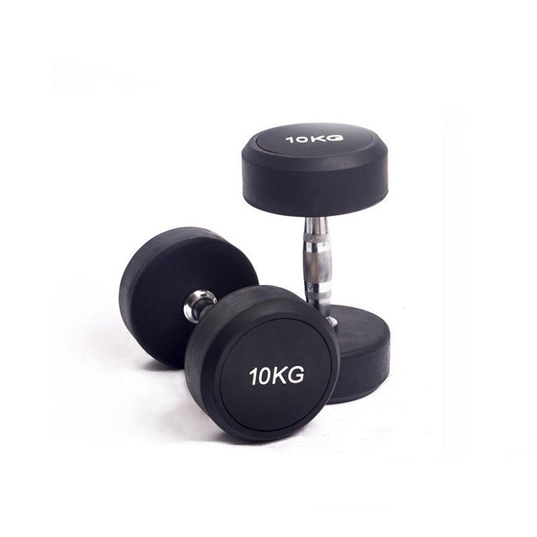 Cast Iron Rubberized Round Head Fitness Dumbbells